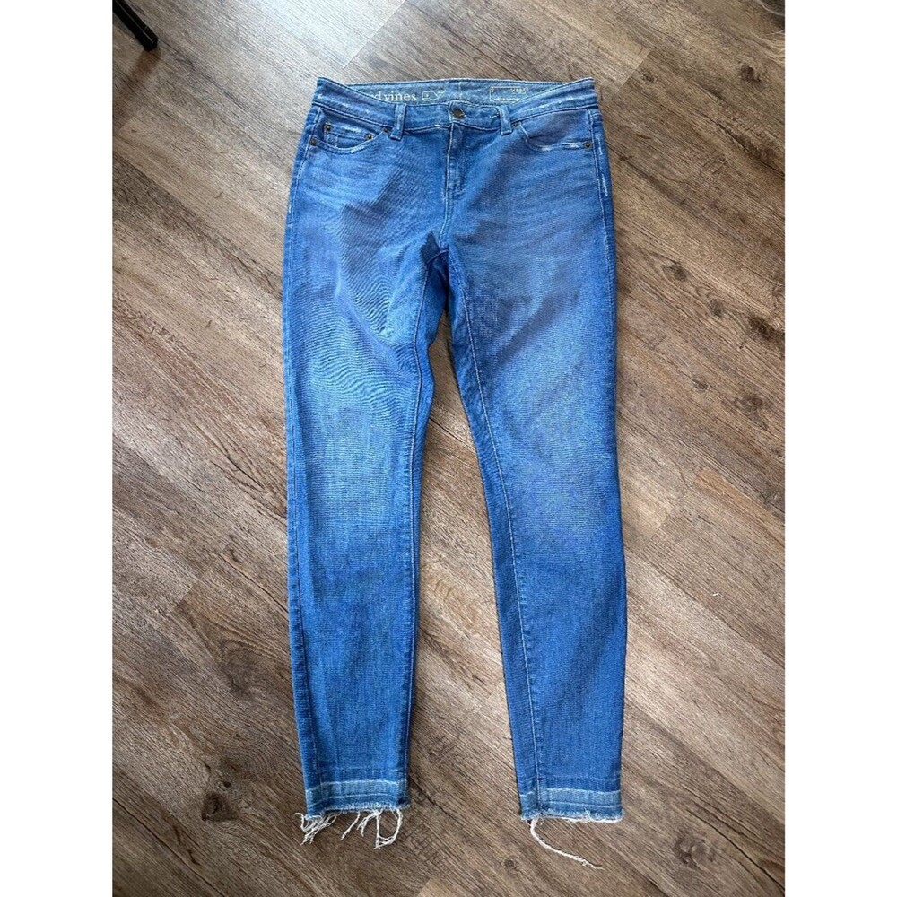 Vineyard Vines Womens Skinny Jeans Size 8 Raw Hem Mid Rise Denim